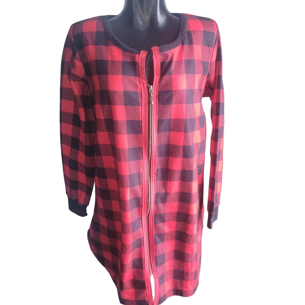 Rustic Cabin Red and Black Buffalo Plaid Nightgown XL
